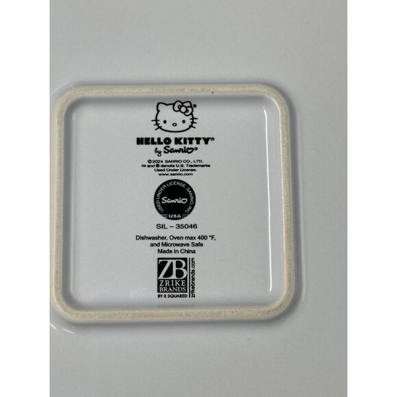 Hello Kitty Christmas Square White Stoneware Baking Dish By Sanrio Let in Snow - Picture 7 of 9